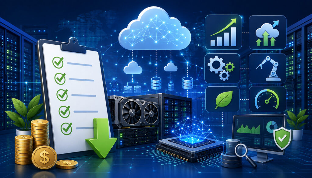AI infrastructure cost optimization checklist illustration