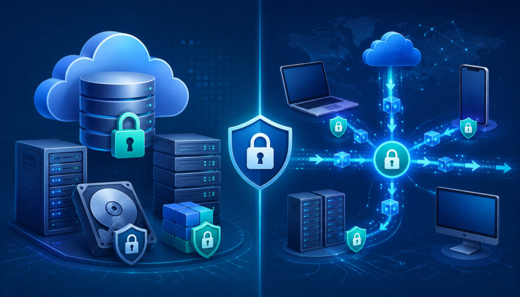 Encryption at rest vs transit illustration